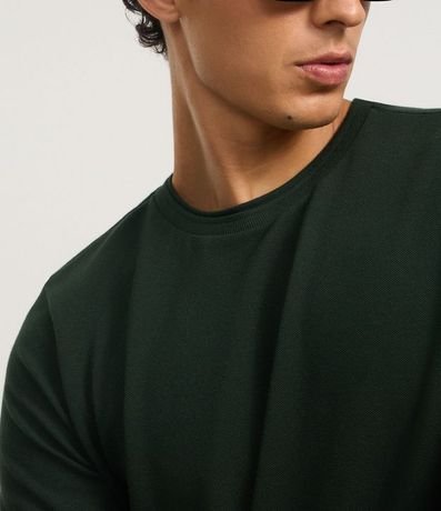 Remera Regular en Piquet con Cuello Sobrepuesto en Rib 3