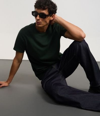 Remera Regular en Piquet con Cuello Sobrepuesto en Rib 4