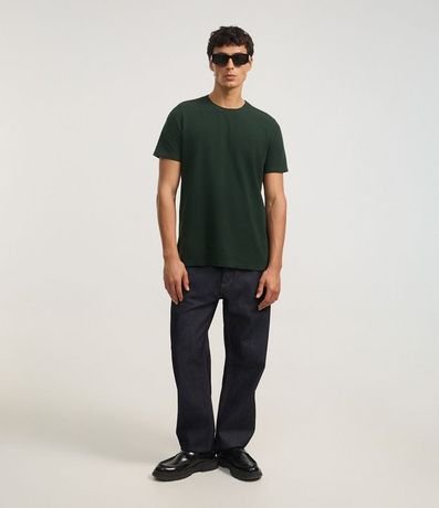 Remera Regular en Piquet con Cuello Sobrepuesto en Rib 5