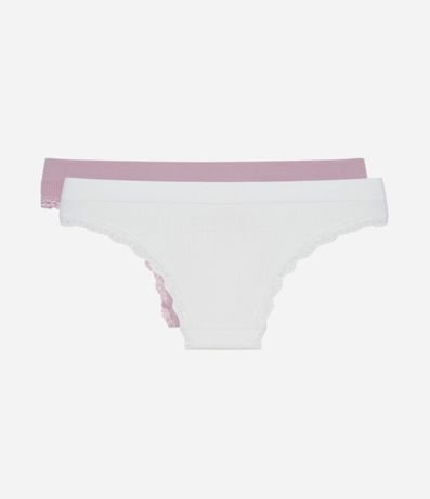 Kit 02 Bombachas Bikini sin Costura con Detalle en Encaje 2