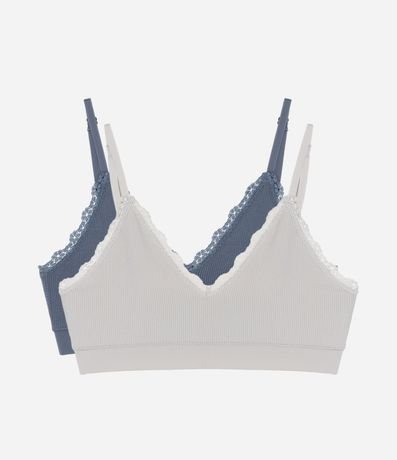 Kit 02 Soutienes Seamless en Poliamida con Encaje