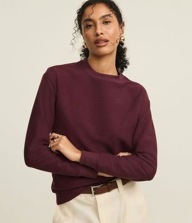 Saco en Algodón con Efecto de Sarga y Cuello Redondo