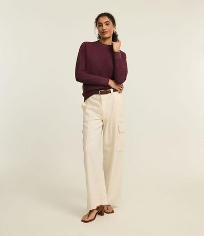 Saco en Algodón con Efecto de Sarga y Cuello Redondo 2