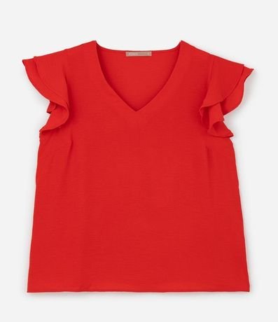 Blusa en Crepé con Volado en el Hombro Curve & Plus Size 4