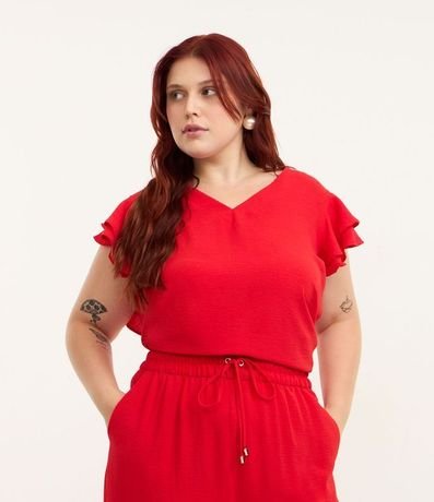 Blusa en Crepé con Volado en el Hombro Curve & Plus Size 2