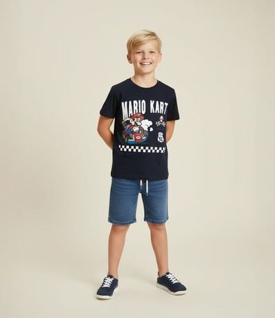 Remera Infantil con Estampa Corrida Mario Kart Speed Trial -Talle 4 a 10 años