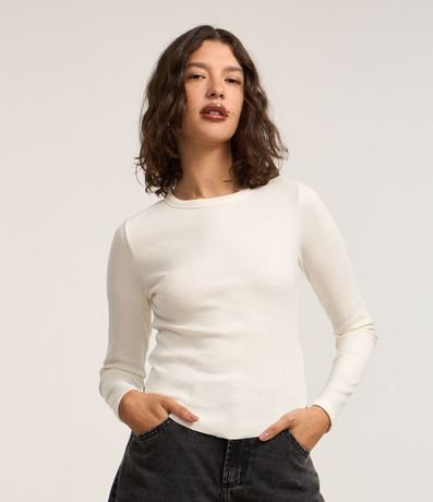 Blusa en Rib con Bajo Redondeado