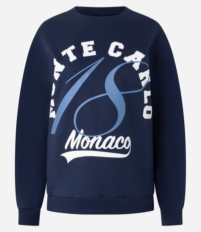 Saco Cerrado Alargado en Algodón con Felpa y Estampa Monte Carlo 4