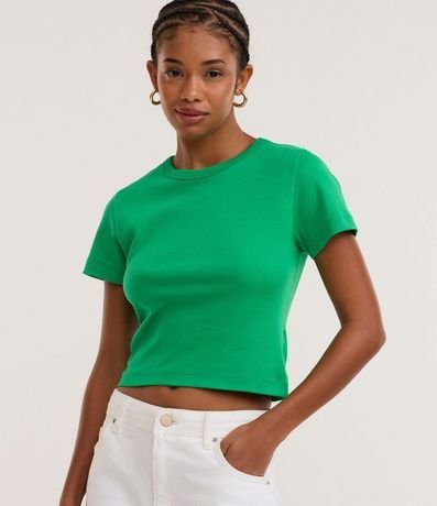 Blusa Cropped en Algodón Interlock