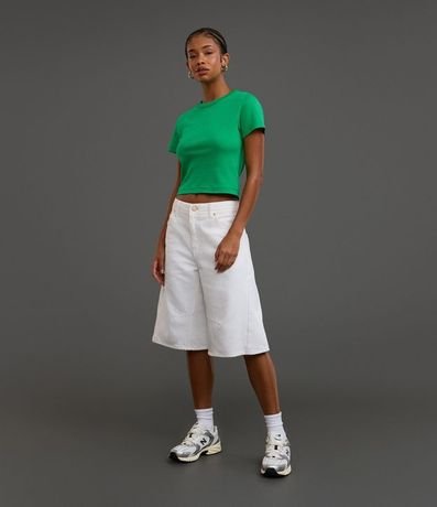 Blusa Cropped en Algodón Interlock 2