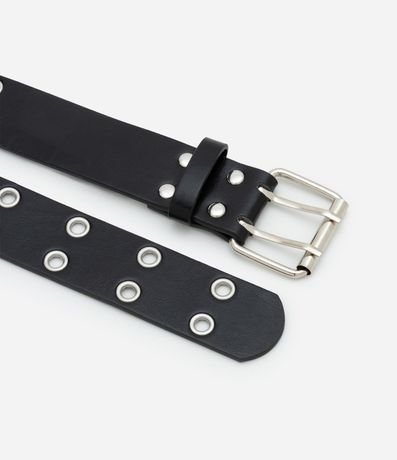 Cinturón Mediano con Hebilla Doble Cuadrada y Ojale 2