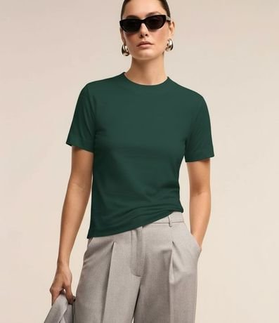 Blusa en Rib con Cuello Redondo