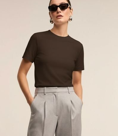 Blusa en Rib con Cuello Redondo