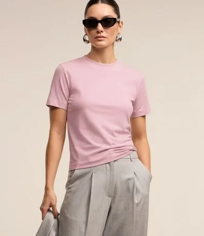 Blusa en Rib con Cuello Redondo