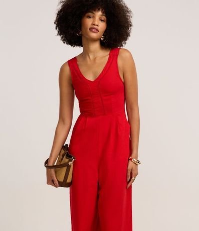 Mono Largo en Sarga con Detalle Entrelazado 2