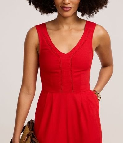 Mono Largo en Sarga con Detalle Entrelazado 4