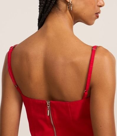 Vestido Tubinho Corto en Jeans con Bretel Fino 4