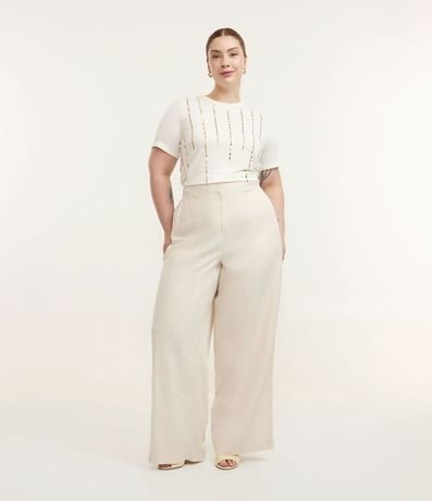 Pantalón Wide Leg sastrería en Viscolino Curve & Plus Size