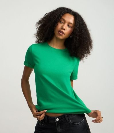 Remera en Media Malla con Manga Corta Doblada 1