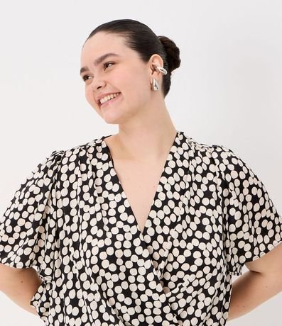 Blusa en Crepé de Lunares Satinado con Manga Sino Curve & Plus Size 2