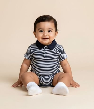 Body Infantil con Estampa Rayada - Talle 0 a 18 Meses 1