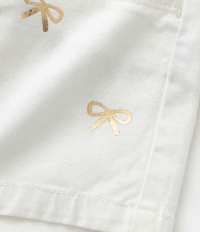 Short Infantil Clochard en Sarga con Estampa de Lazos - Talle 1 a 6 años 3