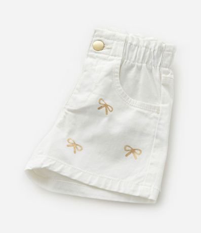 Short Infantil Clochard en Sarga con Estampa de Lazos - Talle 1 a 6 años 4