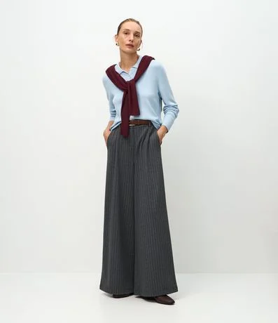 Blusa Manga Larga en Punto con Cuello Polo 3