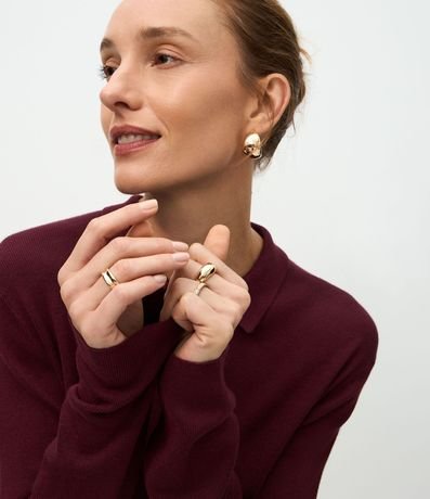 Blusa Manga Larga en Punto con Cuello Polo 3