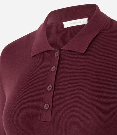 Blusa Manga Larga en Punto con Cuello Polo 6