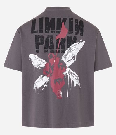 Remera Boxy en Algodón con Estampa Lettering Linkin Park 6