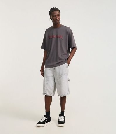 Remera Boxy en Algodón con Estampa Lettering Linkin Park 3