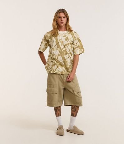 Remera Boxy en Algodón con Estampa de Follaje 2