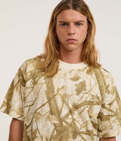 Remera Boxy en Algodón con Estampa de Follaje 3