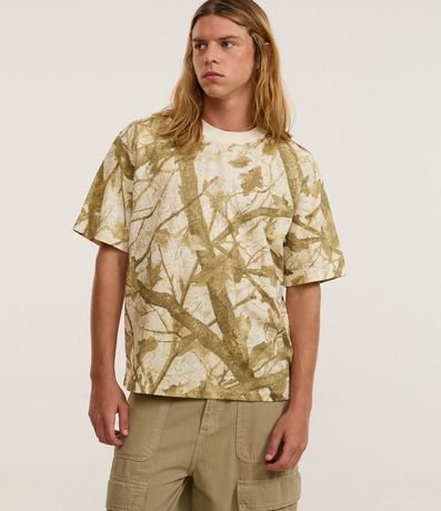 Remera Boxy en Algodón con Estampa de Follaje 5