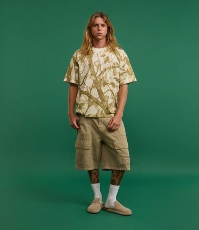 Remera Boxy en Algodón con Estampa de Follaje 6