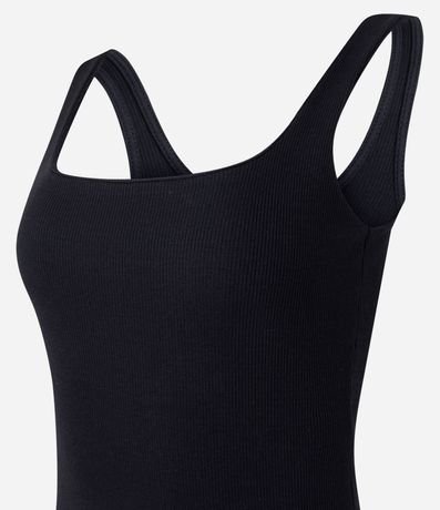 Vestido Midi en Rib con Escote Cuadrado 6