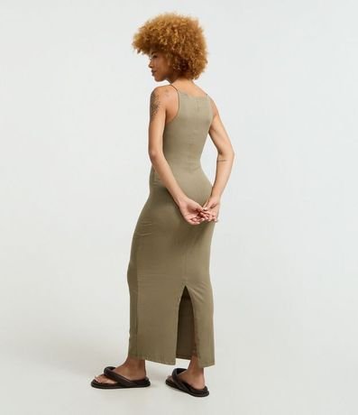 Vestido Midi con Breteles Finos y Fenda 4