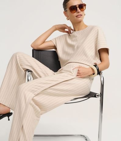 Pantalón Wide Raya de Tiza en Punto Roma 2