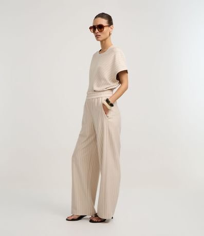 Pantalón Wide Raya de Tiza en Punto Roma 5