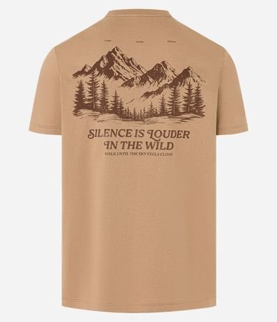 Remera Comfort en Algodón con Estampa de Montañas y Lettering 7