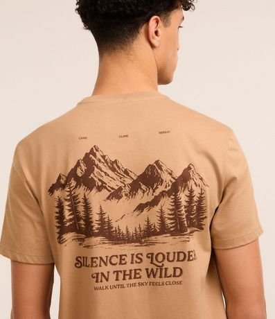 Remera Comfort en Algodón con Estampa de Montañas y Lettering 3
