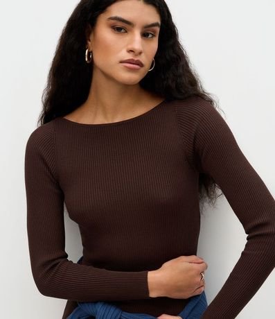 Vestido Midi de Punto Ajustado y con Cuello Barco 3