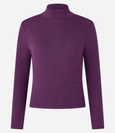 Blusa Texturizada con Cuello Alto y Manga Larga 5