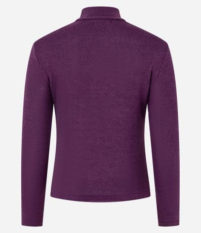 Blusa Texturizada con Cuello Alto y Manga Larga 7