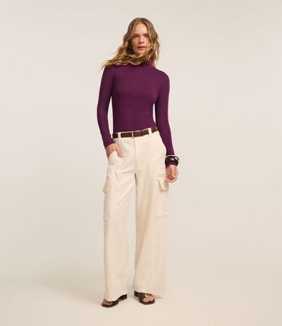 Blusa Texturizada con Cuello Alto y Manga Larga 2