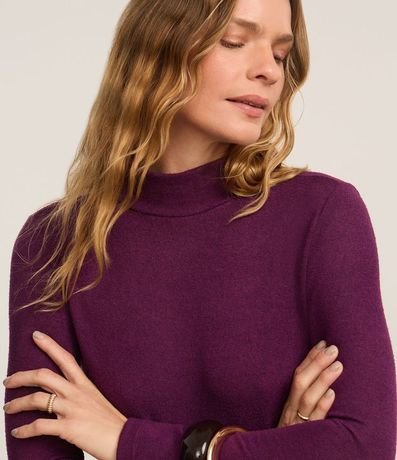 Blusa Texturizada con Cuello Alto y Manga Larga 3