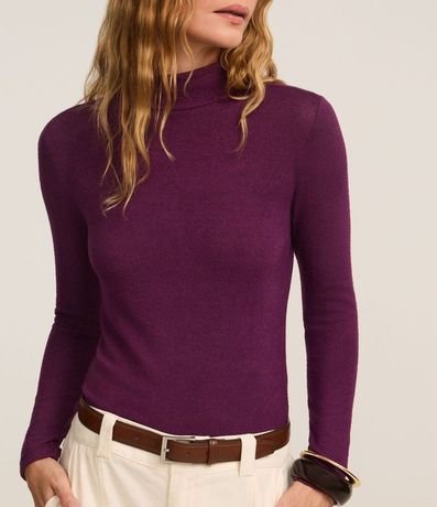 Blusa Texturizada con Cuello Alto y Manga Larga 4