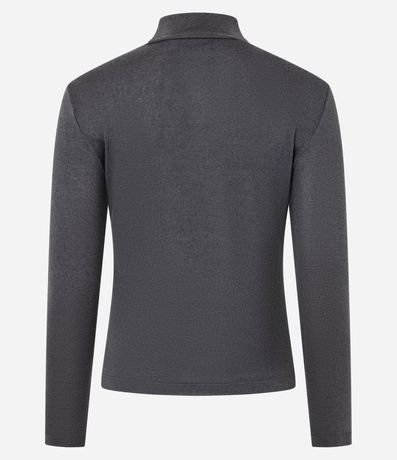 Blusa Texturizada con Cuello Alto y Manga Larga 8