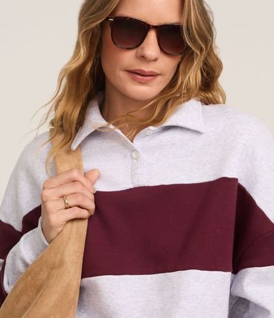 Saco en Algodón con Cuello Polo y Rayas Largas 3